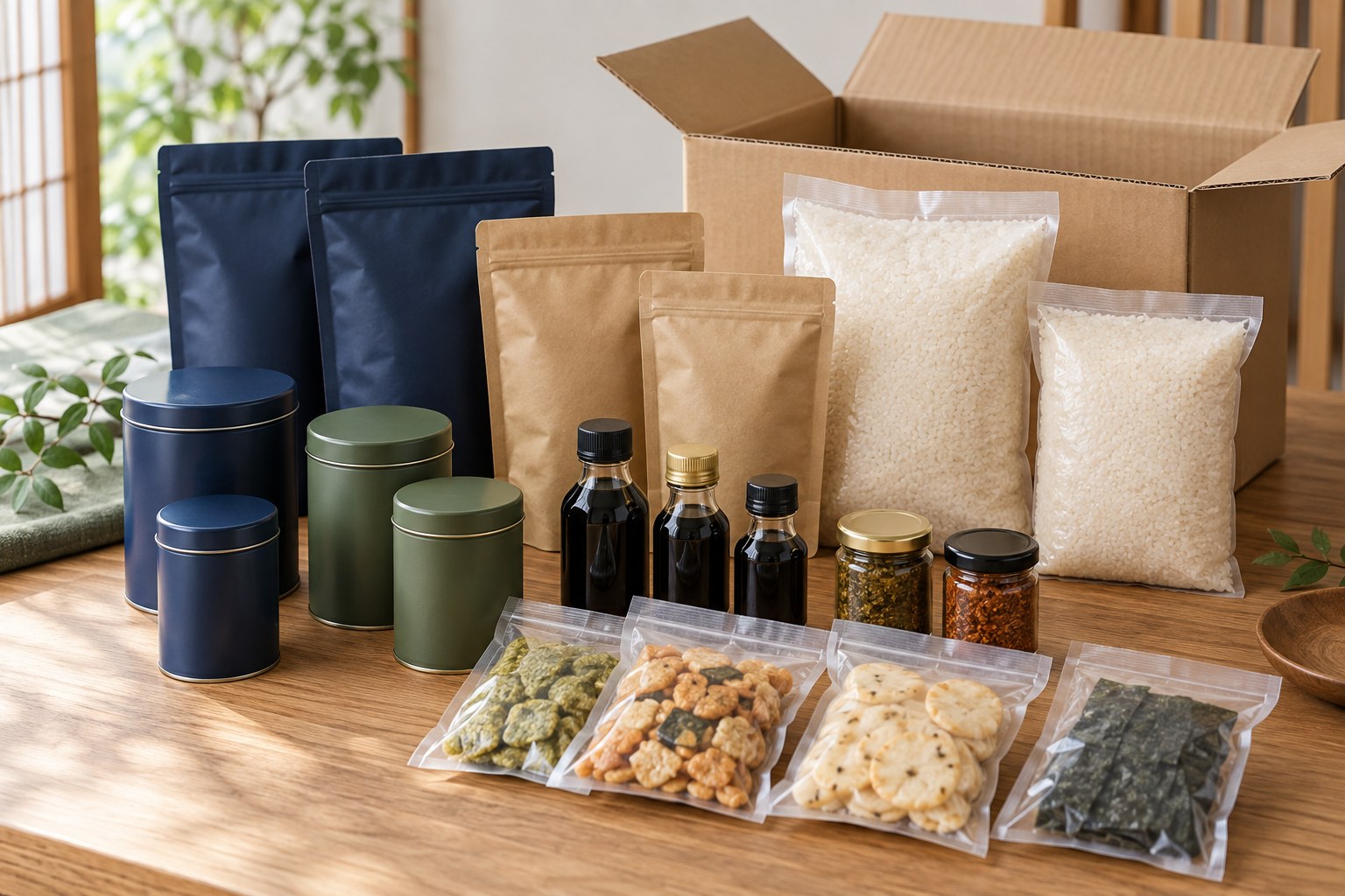 Japanese food assortment concept for retail buyers